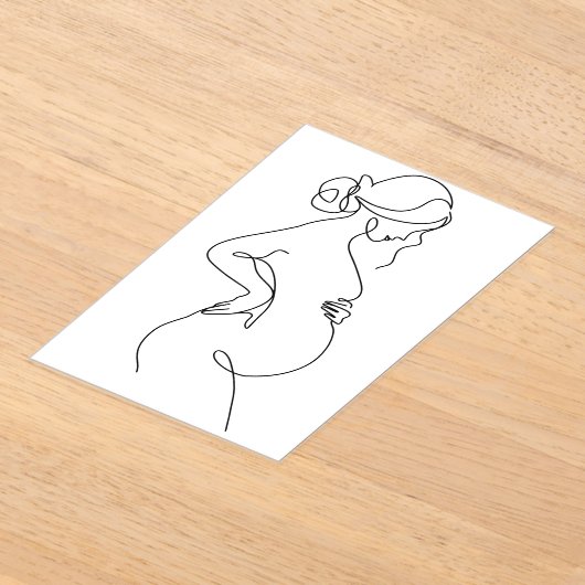 Modern Minimalist Abstract Line Art Drawing  アクリル招待状 (レイダウン)