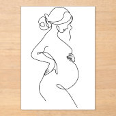 Modern Minimalist Abstract Line Art Drawing  アクリル招待状 (正面)