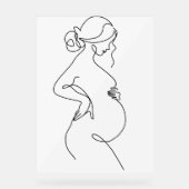 Modern Minimalist Abstract Line Art Drawing Poster アクリルサイン (正面)