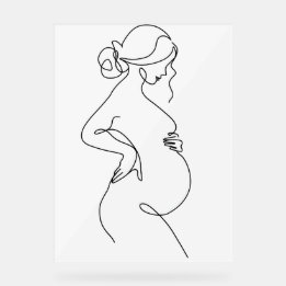 Modern Minimalist Abstract Line Art Drawing Poster アクリルサイン