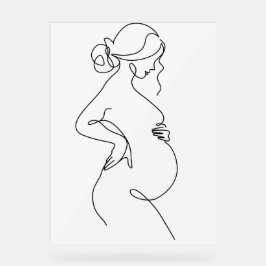 Modern Minimalist Abstract Line Art Drawing Poster アクリルサイン