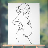 Modern Minimalist Abstract Line Art Drawing Poster アクリルサイン (ニュートラル)