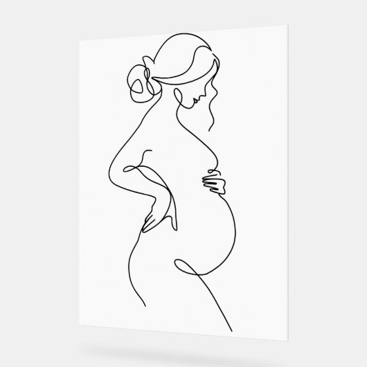 Modern Minimalist Abstract Line Art Drawing Poster アクリルサイン (傾斜)