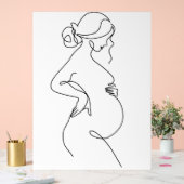 Modern Minimalist Abstract Line Art Drawing Poster アクリルサイン (ウェディング)