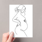 Modern Minimalist Abstract Line Art Drawing Poster アクリル招待状 (インサイチュ (ポータブル))