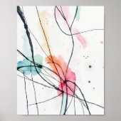 Modern Minimalist Abstract Line Art Drawing Poster ポスター (正面)