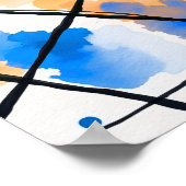 Modern Minimalist Abstract Line Art Poster ポスター (角)