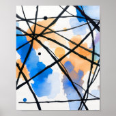 Modern Minimalist Abstract Line Art Poster ポスター (正面)