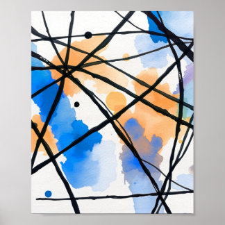 Modern Minimalist Abstract Line Art Poster ポスター