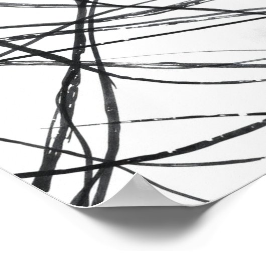 Modern Minimalist Abstract Line Art Poster ポスター (角)