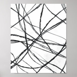 Modern Minimalist Abstract Line Art Poster ポスター