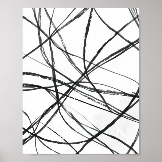 Modern Minimalist Abstract Line Art Poster ポスター (正面)