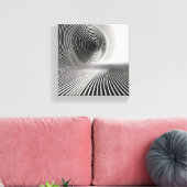 Modern Minimalist Abstract Linear Swirl - 3D  キャンバスプリント (インサイチュ (リビング))