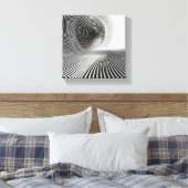 Modern Minimalist Abstract Linear Swirl - 3D  キャンバスプリント (インサイチュ (寝室))