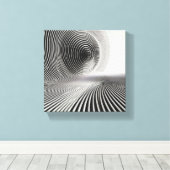 Modern Minimalist Abstract Linear Swirl - 3D  キャンバスプリント (インサイチュ (ウッドフロア))
