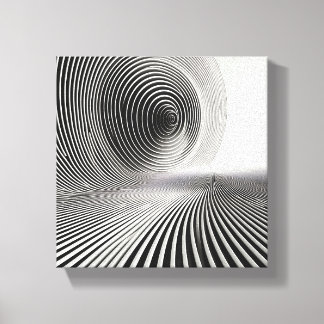 Modern Minimalist Abstract Linear Swirl - 3D キャンバスプリント