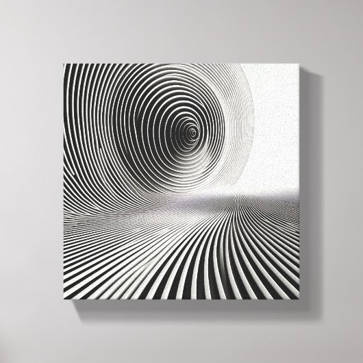 Modern Minimalist Abstract Linear Swirl - 3D  キャンバスプリント (正面)