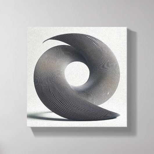 Modern Minimalist Abstract Twisted Spiral - 3D  キャンバスプリント (正面)
