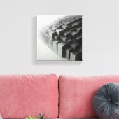 Modern Minimalist Abstract Wireframe Cubes - 3D  キャンバスプリント (インサイチュ (リビング))