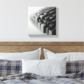 Modern Minimalist Abstract Wireframe Cubes - 3D  キャンバスプリント (インサイチュ (寝室))