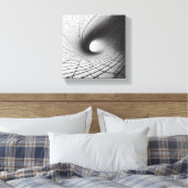 Modern Minimalist Abstract Wireframe Tunnel - 3D  キャンバスプリント (インサイチュ (寝室))