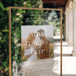 Modern Minimalist Acrylic Photo Wedding Sign アクリルサイン