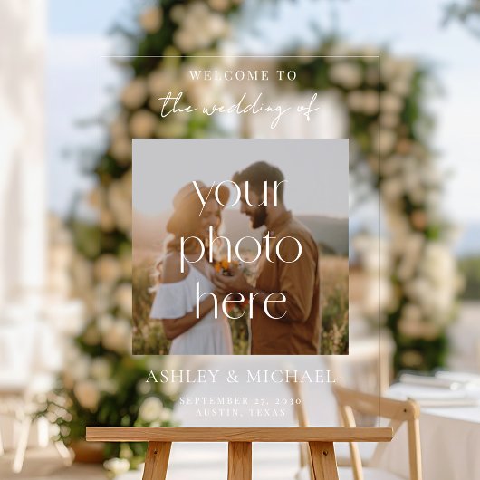 Modern Minimalist Acrylic Photo Wedding Sign アクリルサイン