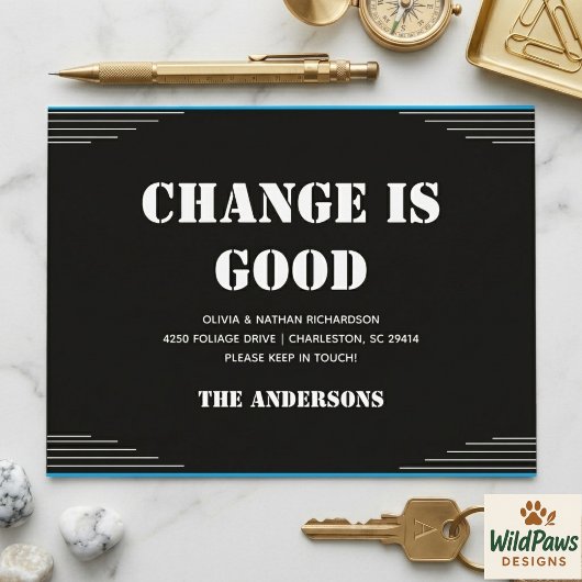 Modern Minimalist Address Change Moving  ポストカード