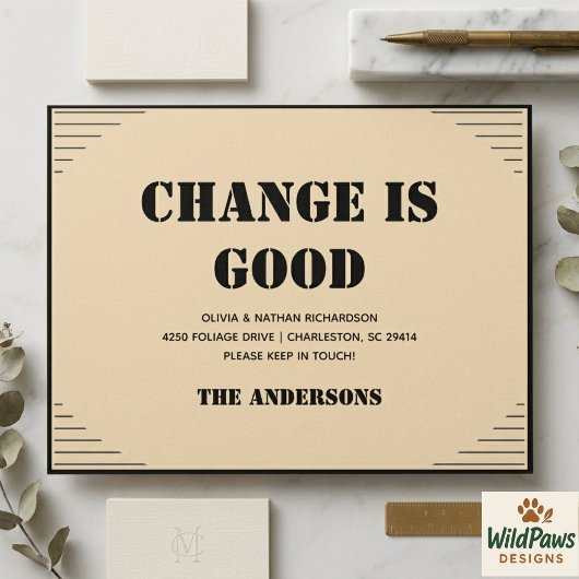 Modern Minimalist Address Change Moving  ポストカード