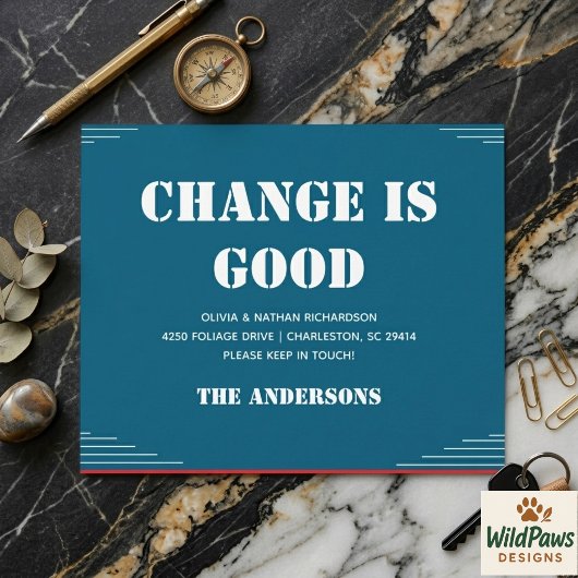 Modern Minimalist Address Change Moving  ポストカード