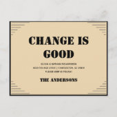 Modern Minimalist Address Change Moving  ポストカード (正面)