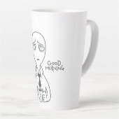 Modern Minimalist Alien Latte Mug - Artistic Hand カフェラテマグ (右アングル)