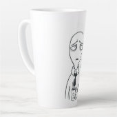 Modern Minimalist Alien Latte Mug - Artistic Hand カフェラテマグ (左アングル)