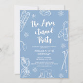 Modern Minimalist Apres Ski Birthday Weekend  招待状 (正面)