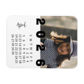 Modern Minimalist April 2026 Photo Calendar マグネット (横)