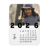 Modern Minimalist April 2026 Photo Calendar マグネット (縦)