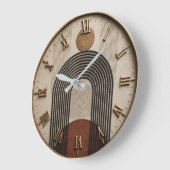 Modern Minimalist Arch Abstract Geometric Boho De ラージ壁時計 (傾斜)