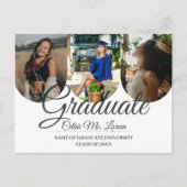 Modern Minimalist Arch Calligraphy Photo Graduatio インビテーションポストカード (正面)