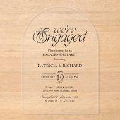 Modern Minimalist Arch Engagement Party アクリル招待状 (正面)