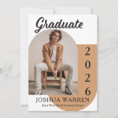 Modern Minimalist Arch Photo Graduation 2026 案内状 (正面)