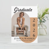 Modern Minimalist Arch Photo Graduation 2026 案内状 (スタンド正面)