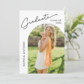 Modern Minimalist Arch Photo Graduation Party 招待状 (スタンド正面)