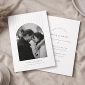 Modern Minimalist Arch Photo Wedding Invitation 招待状
