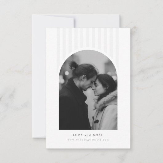 Modern Minimalist Arch Photo Wedding Invitation 招待状 (正面)