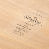 Modern Minimalist Arch Wedding Elegant アクリル招待状 (レイダウン)