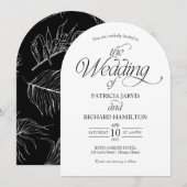 Modern Minimalist Arch Wedding Elegant 招待状 (正面/裏面)