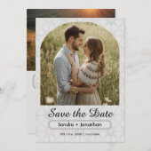 Modern Minimalist Arched Photo personalized セーブザデート (正面/裏面)