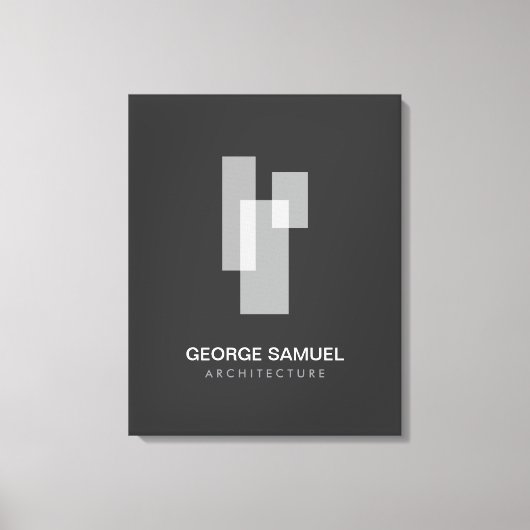 Modern Minimalist Architect Office Logo キャンバスプリント (正面)