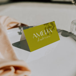 Modern Minimalist Army Green Wedding Place Cards テーブルナンバー