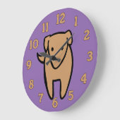 Modern Minimalist Art Wall Clock For Dog Lovers ラージ壁時計 (傾斜)